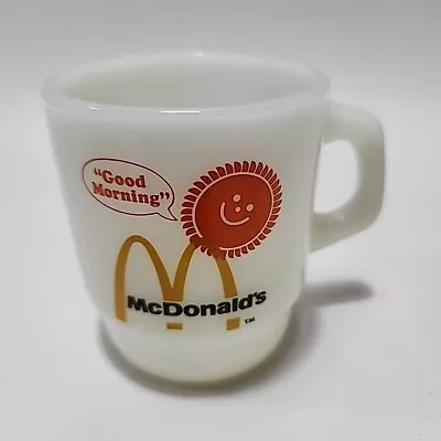 Vintage 1980's McDonald’s Milk Glass Coffee Cup Mug Fire King Anchor Hocking NOS • $15.99