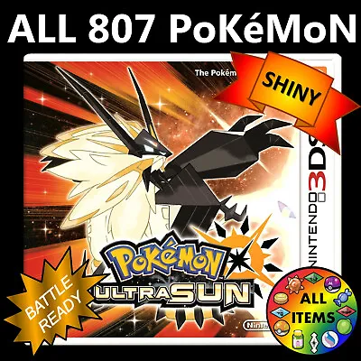 Pokemon Ultra Sun Moon All 807 Shiny Battle Ready Nintendo 3DS • $25