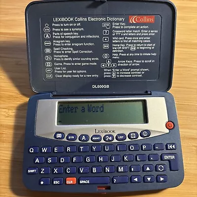 Vintage Lexibook Collins Electronic Dictionary DL600GB 2002- TESTED- NEW BATTERY • £19.98