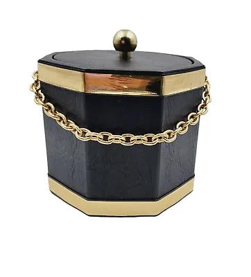 $19.19 • Buy Vintage Georges Briard Gold And Black Ice Bucket With Gold Chain Handle Modern 