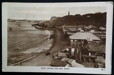  RPPC Postcard Yemen Early 1900s Rare VHTF Aden Post Office Bay Steam Ship Egyp • $38.73