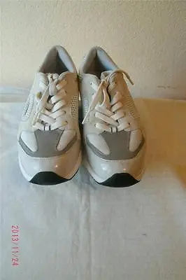 MBT Womens White And Gray Leather Athletice Inspired Lace Up Shoes Shoe Size 6.5 • $44.99