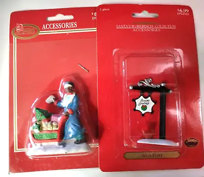 Santa's Workbench Sign Post And Dickens Collectables Accessories Mailman • $8.44