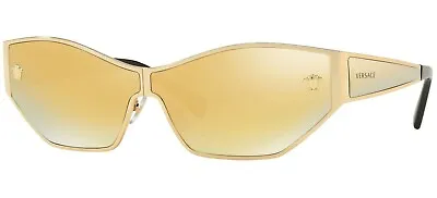 $349.95 • Buy NEW Genuine VERSACE MEDUSA MADNESS Gold Cat Eye Mirror Sunglasses VE 2205 10027P