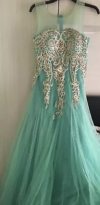 £39.99 • Buy Blue Indian Dress Floor Length Bridal Size 10