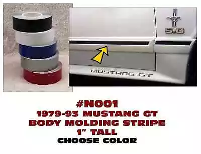 Ge-n001 1987-93 Mustang - Gt Body Molding Stripe - 1  Tall - Striping Tape • $46.23
