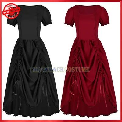 Women Victorian Medieval Renaissance Dress Ruffle Steampunk Gothic Halloween • $38.69