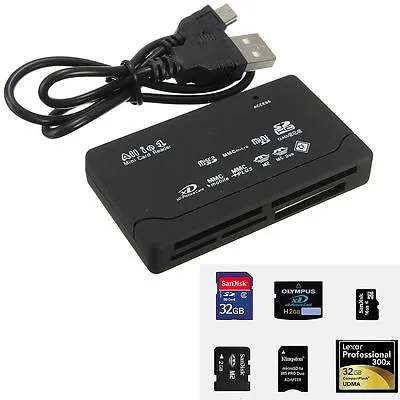 All In One USB Memory Card Reader Writer SDHC Micro SD TF M2 MMC XD CF Reader • $3.38