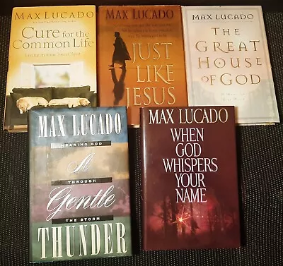 Max Lucado Lot Of 5 Hardcover Books W/DJ's Just Like Jesus When God Whispers.. • $15.49