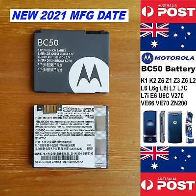 MOTOROLA BC50 GENUINE Battery  K1 K2 Z6 Z1 Z3 L2 L6 L7 E6  700mAh  Local Seller • $10.94