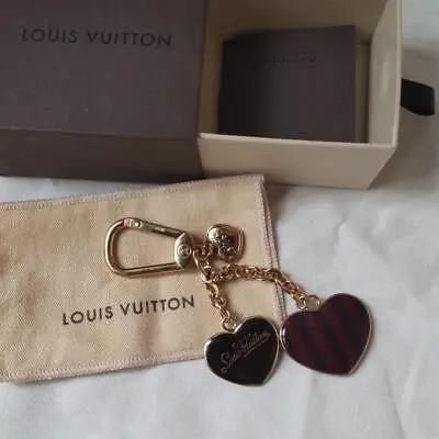 $347.94 • Buy Louis Vuitton Porte-Clair Coeur Rayures Heart Red Brown Gold W/storage Bag