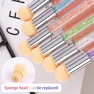 Nail Art Sponge Glitter Powder Picking Dotting Gradient Pen Brush 2 Way DIY Tool • $9.33