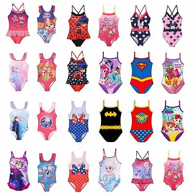 £9.95 • Buy Girls/Kids/Toddlers Swimsuit Swimming Costume Childrens Swimwear Age 2-10 Years