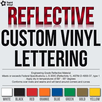 Custom Reflective Vinyl Lettering Decal Sticker Car Van Truck Trailer Window + • $139.99