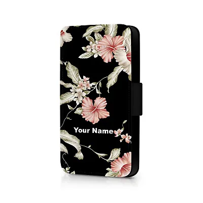 £4.99 • Buy Personalised Floral Phone Flip Case For IPhone - Huawei - Google