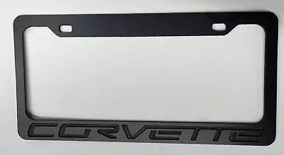 Corvette License Plate Cover- Custom USA Made Ultra Light Stealth Black • $9.95