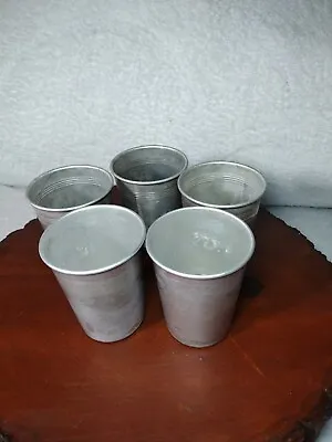 Vintage  Aluminum Metal Tumblers Cups Made In Japan Lot Of 5 Bar Ware Small • $19.99