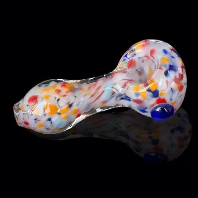 3   Tobacco Smoking Glass Pipe Rainbow Bowl Handmade Collectible Art Pipe Gift • $11.03