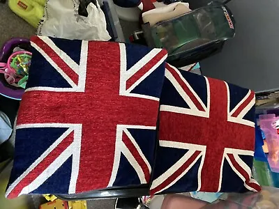 Pair Of Union Jack Cushions • £2