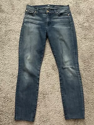 Vguc Seven For All Mankind 7famk Gwenevere Skinny Jeans Sz 27 Hemmed 26” Inseam • $14.99