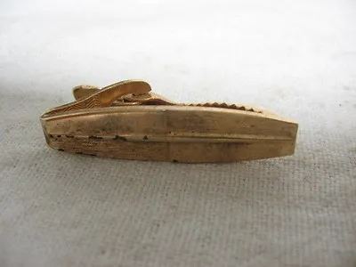 HICKOK USA Vintage Gold Tone Textured Tie Clip Tie Clasp ~ 1.6  Wide ~ • $8.99