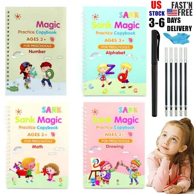 New Grooved Magic Copybook Grooved Children's Handwriting Book Practice Set Gift • $13.38