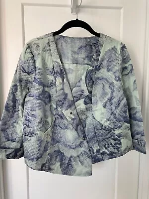 BABETTE SF Women's Asymmetrical Jacket Shimmery Gray-Blue & Lavender Sz Sm • $40