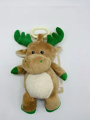 NWT Kelly Baby Moose Plush Clip-On Toy Rattle Infant Stroller Reindeer Christmas • $14.99