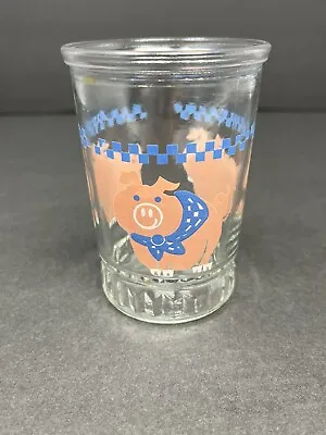 Vintage Bama Jelly Jar Barnyard Animals Country Pig Juice Glass Bandana • $8