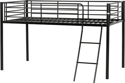 Kora Mid Sleeper Metal Bed Frame In Black Finish With Ladder • £127.70