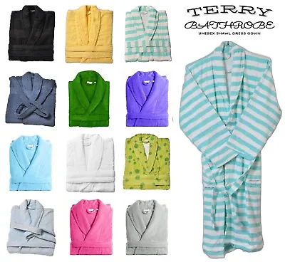 Mens & Ladies Bathrobe 100% Cotton Terry Towel Towelling Dressing Gown Robe S-XL • £12.95