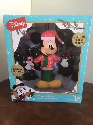 Disney Mickey Mouse Inflatable Gemmy Christmas Decor 3.5 Ft LED Lights Up NEW • $24