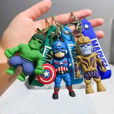 Marvel Characters 3D Rubber Keychain Keyring Bag Charm Car/House Keys • £6.99
