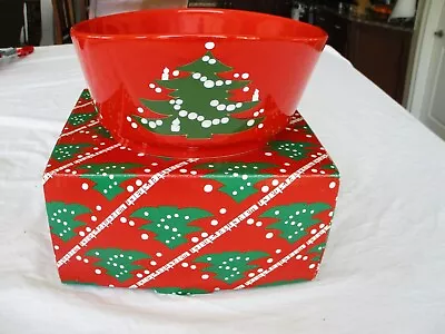 Vintage WAECHTERSBACH Red Christmas Tree Large Serving Bowl GERMANY 9” X 4” MINT • $10.99