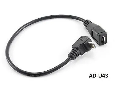 9  USB Micro-B Male Right Angle (Down Position) To Female Extension Cable AD-U43 • $6.99