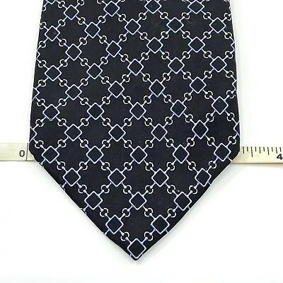 Brooks Brothers 346 Men's Necktie Black Chain Link Geometric 58  Tie NWT • $19.99