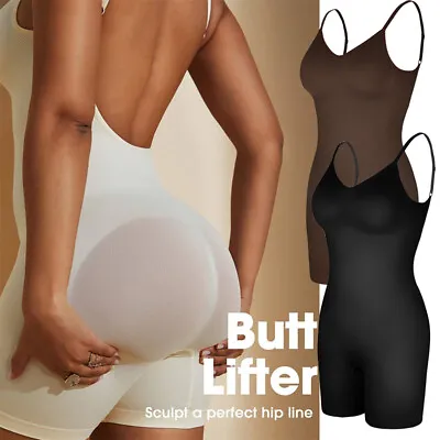 Women's Body Shaper Slimming Bodysuit Firm Tummy Control Shapewear Backless Tops • £13.79