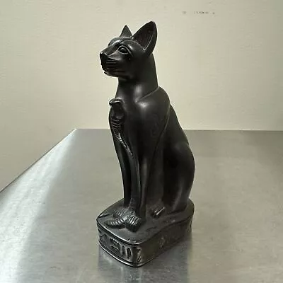 VTG Egyptian Souvenir Statue Figurine Egypt Cat Goddess Bast Bastet Black Cobra • $38.95