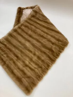 NWOT - Beautiful Pastel Brown Mink Fur Throw Blanket - New Satin Lining • $219.99