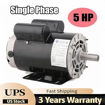 5HP Air Compressor Electric Motor 3450RPM Single Phase 7/8  Shaft Heavy Duty • $189