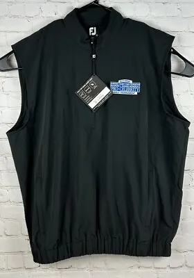 Footjoy Half Zip Wind Shirt Vest Men L Black Pullover 1/2 Zip Windbreaker Jacket • $49.98