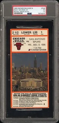 1995 PSA FR 1.5 Chicago Bulls Dec 8 Jordan 28 Pts Ticket Stub • $49.95