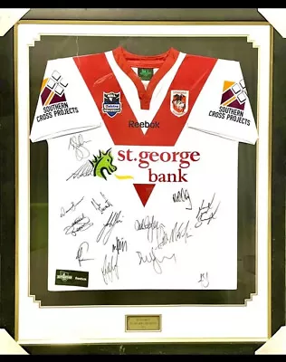 $325 • Buy Team Signed 2011 StGeorge Dragons NRL Rugby League Jersey Framed