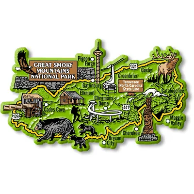 Smoky Mountain National Park Map Magnet By Classic Magnets • $7.99