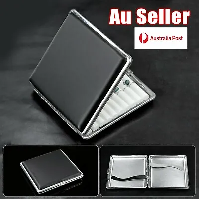 Stainless Steel Pu Cigar Cigarette Tobacco Case Box Pocket Pouch Holder Box OZ • $6.49