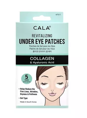 Cala UNDER EYE PATCHES: COLLAGEN & HYALURONIC ACID (5/PK) • $9.99