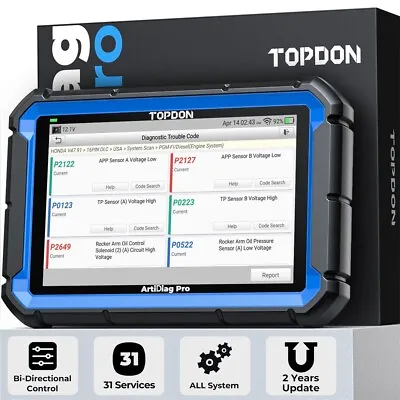 TOPDON AD Pro ECU/ECM Online Coding Scan Tool Bi-Directional Control All System • $399