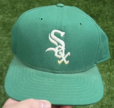 Vintage 90's New Era Pro Model Chicago White Sox MLB Snapback Hat Green USA • $32.39