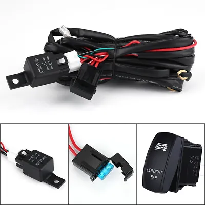 £11.99 • Buy LED Spot Work Driving Light Bar Wiring Harness Loom Switch Relay Kit 2-Leads