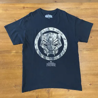 Marvel Black Panther Mens Black T-shirt-Size Large • £7.71